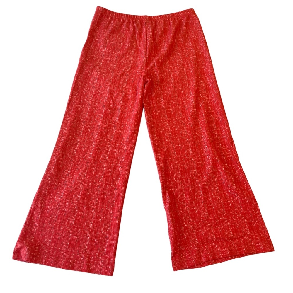 Marc Bouwer Unlimited Women's Orange textured Wide Leg Pull On Pants XL